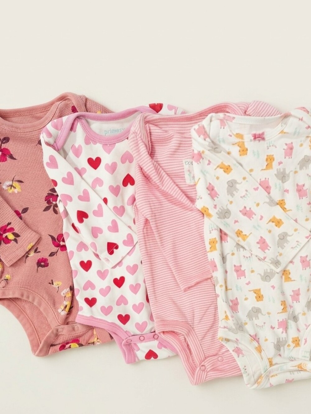 3-6M Assorted Pink and White Baby Onesies